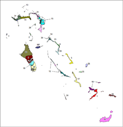 Карта районов Багамских островов