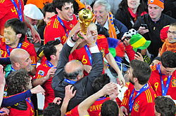 FIFA World Cup 2010 Spain with cup.jpg
