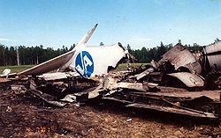 Обломки Ту-154, потерпевшего крушение 4 июля 2001 года