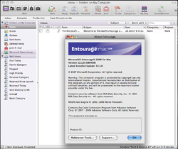 Скриншот Microsoft Entourage
