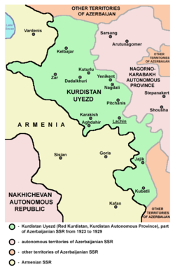 Курдистанский уезд на карте