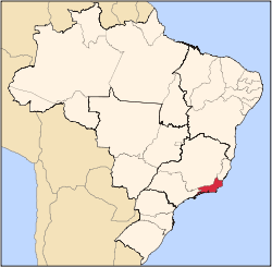 Штат Рио-де-Жанейро на карте Бразилии