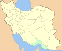 Карта Ирана с подсвеченной провинцией Хормозган