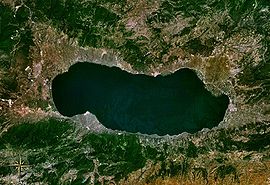 Вид на озеро Изник из космоса