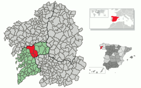 Положение района на карте Галисии
