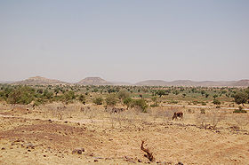 Типичный пейзаж Диффы. Горы в пустыне.