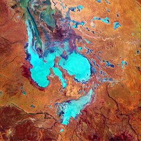 Составная спутниковая фотография озера Эйр.