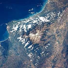 Вид на массив Сьерра-Невада-де-Санта-Марта из космоса