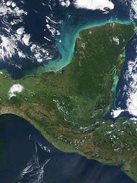 Спутниковый снимок полуострова Юкатан