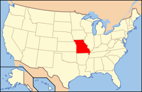 Штат Миссури на карте США