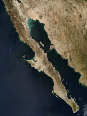 Вид на Нижнюю Калифорнию из космоса