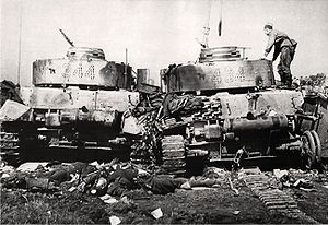 Подбитые танки дивизии в районе Бобруйска. 1944 год