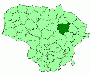 Аникщяйский район на карте