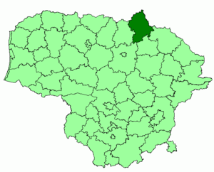 Биржайский район на карте