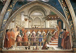 Cappella Sassetti Confirmation of the Franciscan Rule 2.jpg