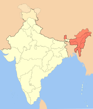 Северо-Восточная Индия на карте