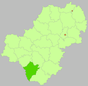 Жиздринский район на карте