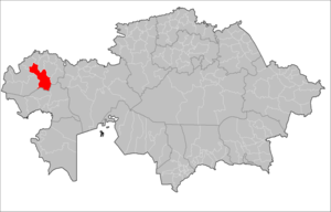 Акжаикский район на карте