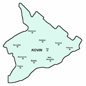 Община Ковин, карта