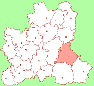 Грязинский район на карте