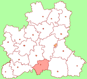 Хлевенский район на карте