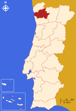 Округ Брага на карте