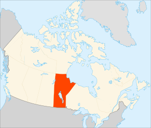 Манитоба на карте Канады