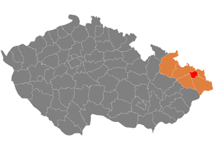 Район Острава-город на карте