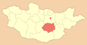 Среднегобийский аймак, карта