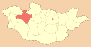 Дзабханский аймак, карта