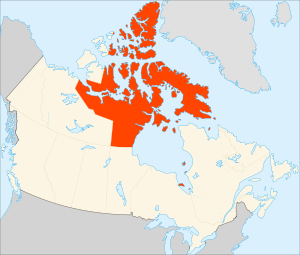 Нунавут на карте Канады