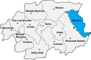 Район Ревуца на карте