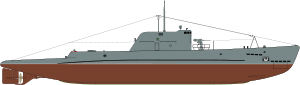 Shadowgraph Malyutka class VI series submarine.svg