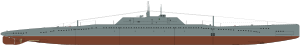 Shadowgraph Pravda class IV series submarine.svg