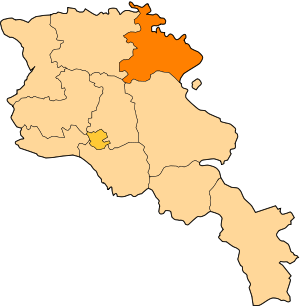 Тавушская область на карте