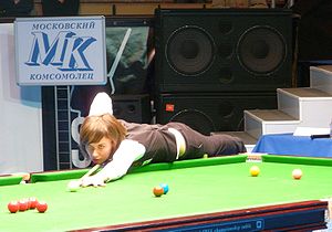 Анна Мажирина на турнире World Series of Snooker, Москва, 2008 год