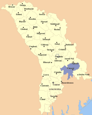 Каушанский район на карте