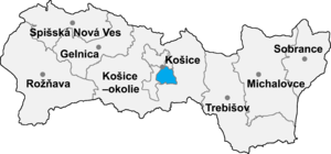 Район Кошице IV на карте