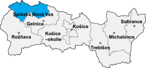 Район Спишска Нова Вес на карте