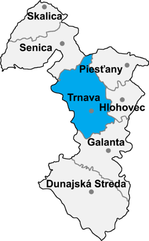 Район Трнава на карте