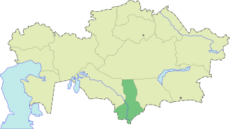 Южно-Казахстанская область на карте