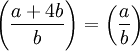 \left(\frac{a+4b}{b}\right)= \left(\frac{a}{b}\right)