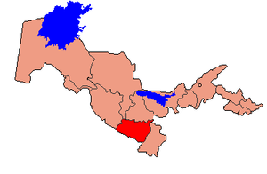 Кашкадарьинская область на карте