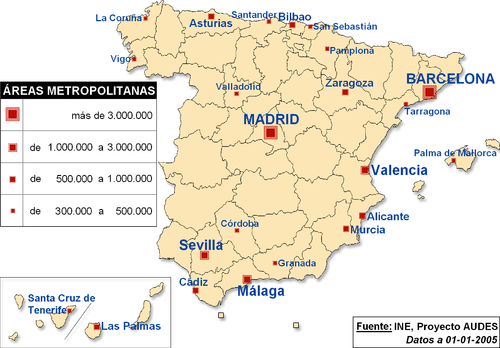 Крупнейшие городские агломерации Испании