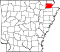 Map of Arkansas highlighting Greene County.svg