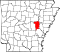 Map of Arkansas highlighting Prairie County.svg