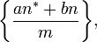 \biggl\{\frac{an^{*}+bn}{m}\biggr\},