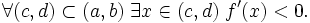\forall (c,d) \subset (a,b)\; \exists x\in (c,d)\; f'(x) &amp;lt; 0.