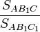 \frac{S_{AB_1C}}{S_{AB_1C_1}}