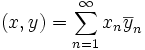 (x, y) = \sum_{n=1}^\infty x_n \overline{y}_n